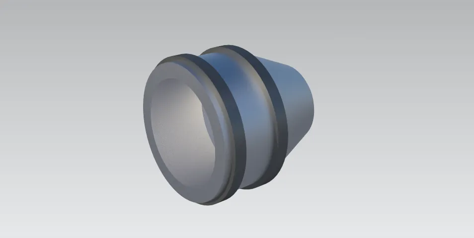 Discharge chamber v0.2 CAD render, isometric view