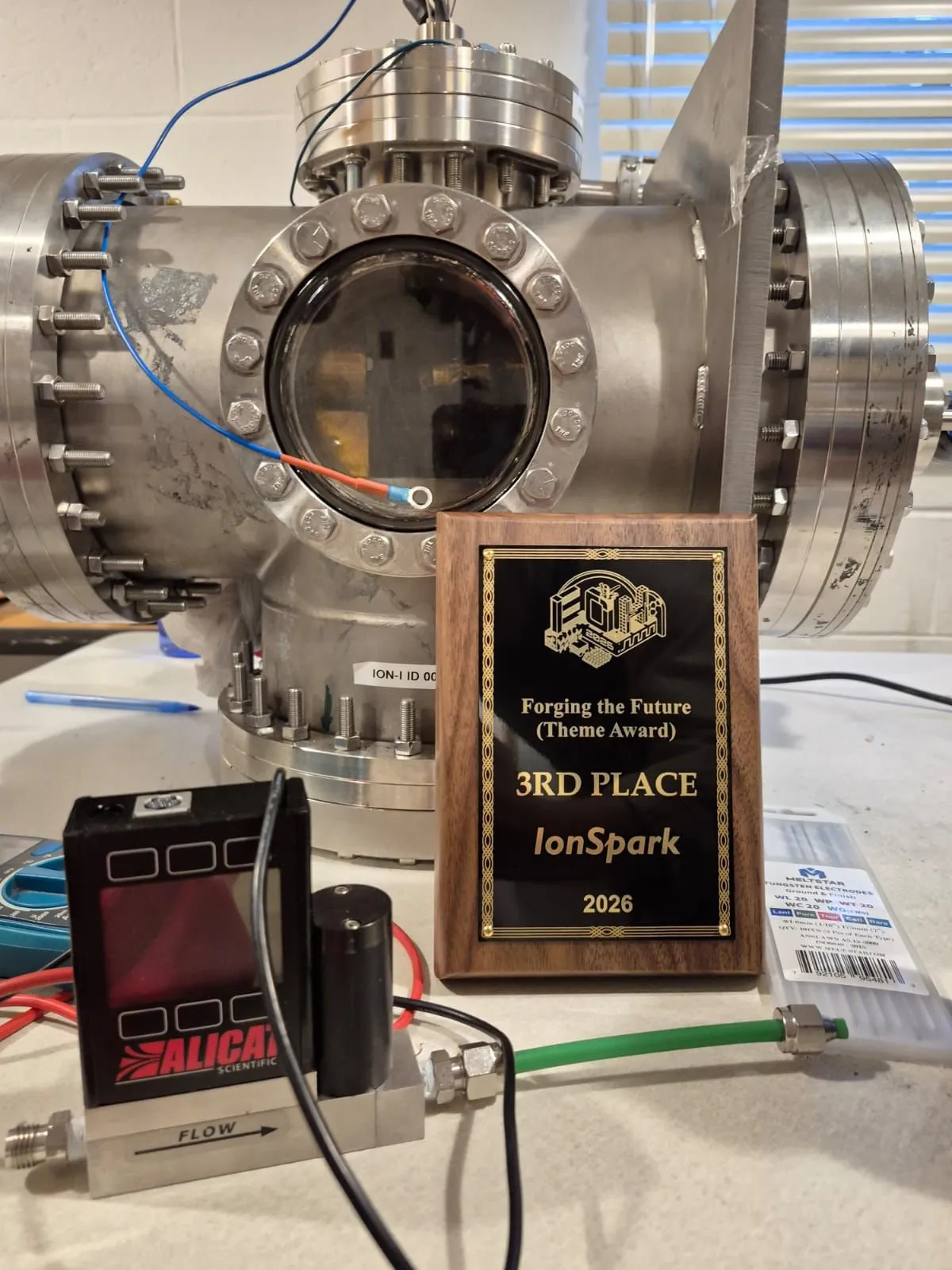 Plaque reading Forging the Future Theme Award, 3rd Place, IonSpark