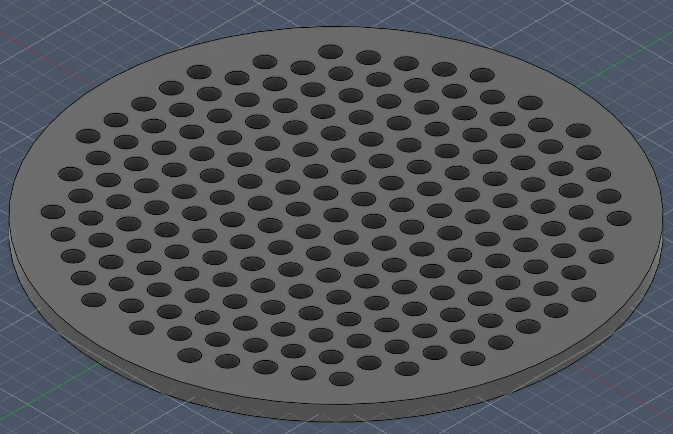 CAD model of an accelerator grid design