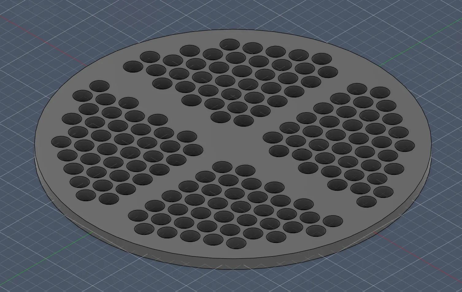 CAD model of a screen grid design